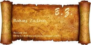 Bakay Zajzon névjegykártya